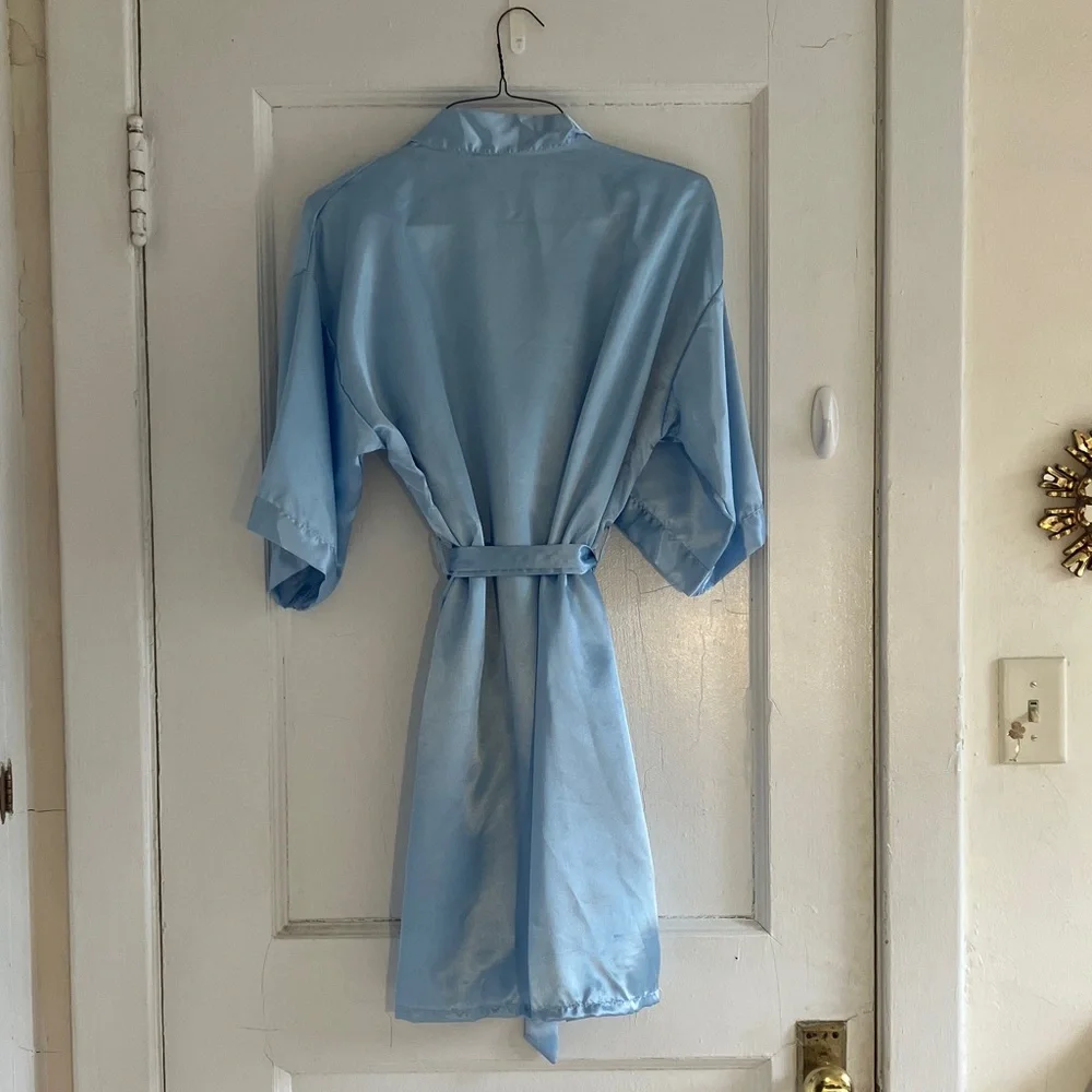 Baby-blue Satin Robe - Picture 4 of 5